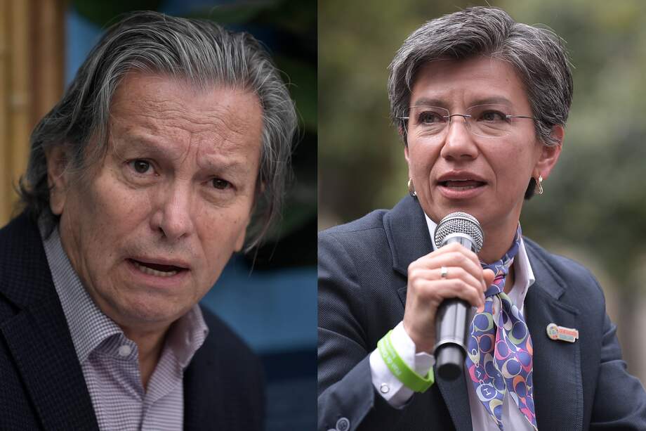 Armando Novoa, jefe de la delegación de Gobierno en los diálogos con el CNEB; y Claudia López, precandidata presidencial.
