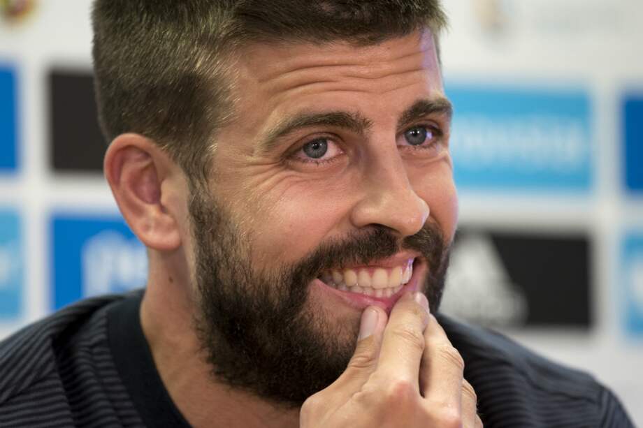 Gerar Piqué, este sábado, durante una conferencia de prensa previa a la Supercopa de España. / AFP