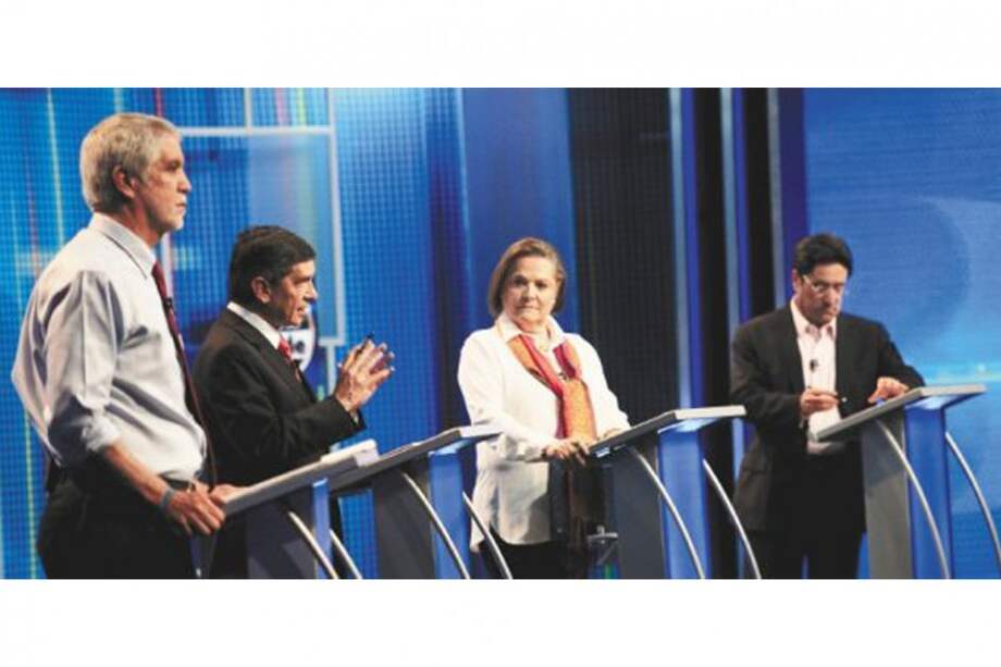 Los cuatro candidatos con más opción de llegar al Palacio Liévano: Enrique Peñalosa, Rafael Pardo, Clara López y Francisco Santos. / Cristian Garavito - El Espectador