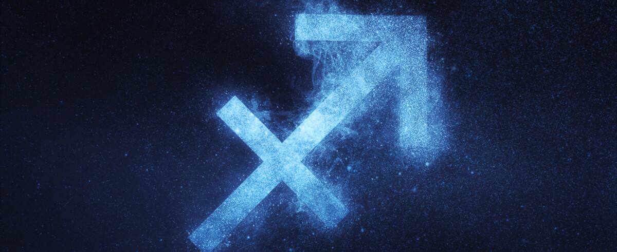 Sagittarius Zodiac Sign. Abstract night sky background