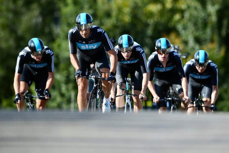 El equipo Sky en la contrarreloj por equipos en el Mundial de Ciclismo de Ruta / AFP