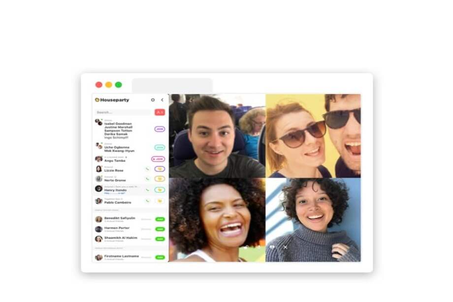 Captura de pantalla tomada de Houseparty