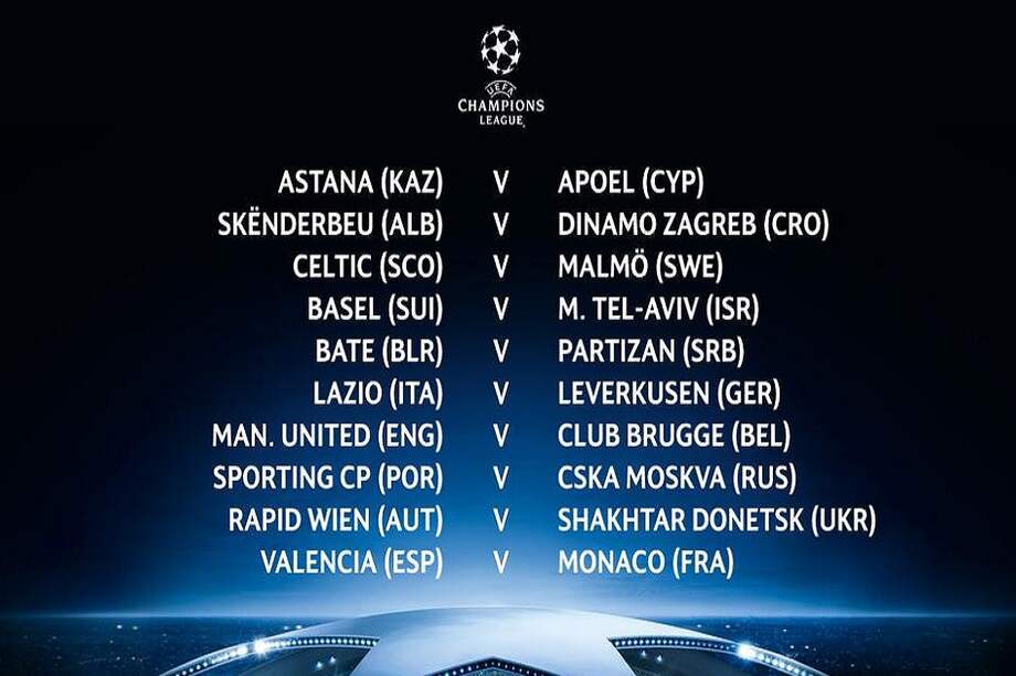 Emparejamientos de la eliminatoria previa de la Champions League