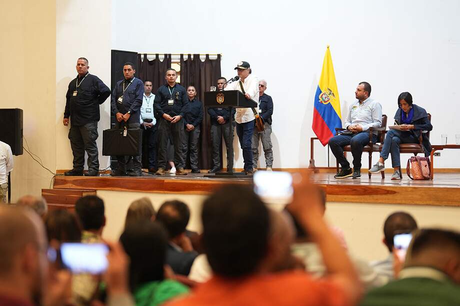 El presidente Gustavo Petro durante el encuentro Regional del Suroeste Antioqueño en Jericó.
