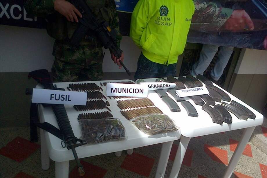 Material incautado por la Cuarta Brigada del ejército Nacional en Antioquia. / Cortesía