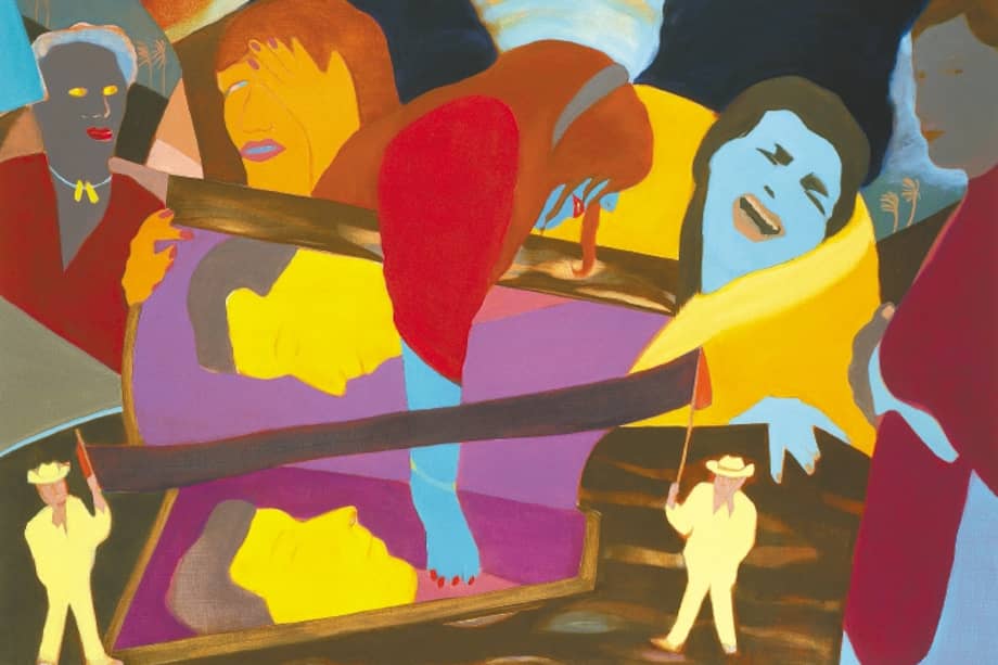 "Entierro en el Museo Nacional" (1991), una de las obras exhibidas en el Museo Universitario de Arte Contemporáneo en Ciudad de México. / Cortesía