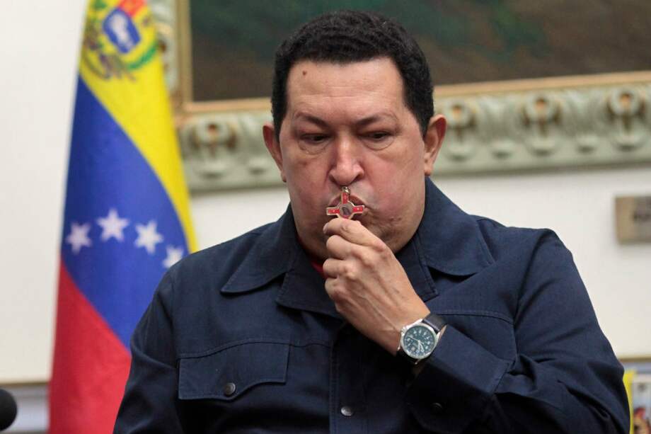 El presidente de Venezuela, Hugo Chávez, al anunciar su recaída. / AFP