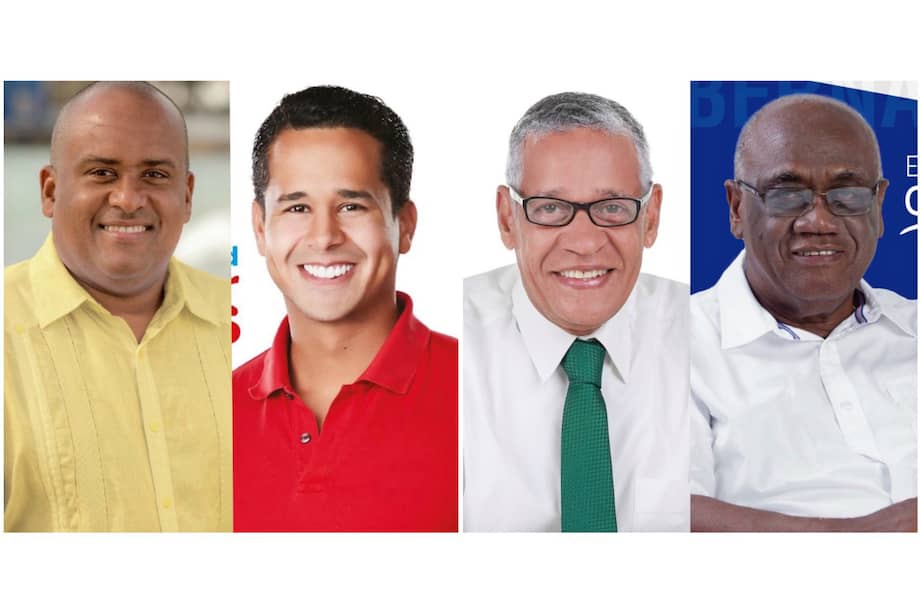 De izquierda a derecha: Everth Hawkins, de Mappa; Nicolás Gallardo, Partido Liberal; Álvaro Archbold, Alianza Verde; y Jiménez Walters Pomare, Colombia Justa-Libres.