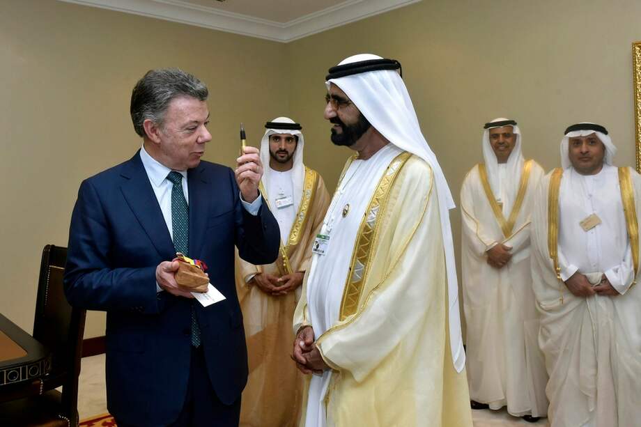 En noviembre del 2017 el presidente Juan Manuel Santos visitó Emiratos Árabes y anunció que un grupo de árabes invertirían US $1.000 millones, a través de Minesa, ara extraer oro en Santurbán. / EFE.