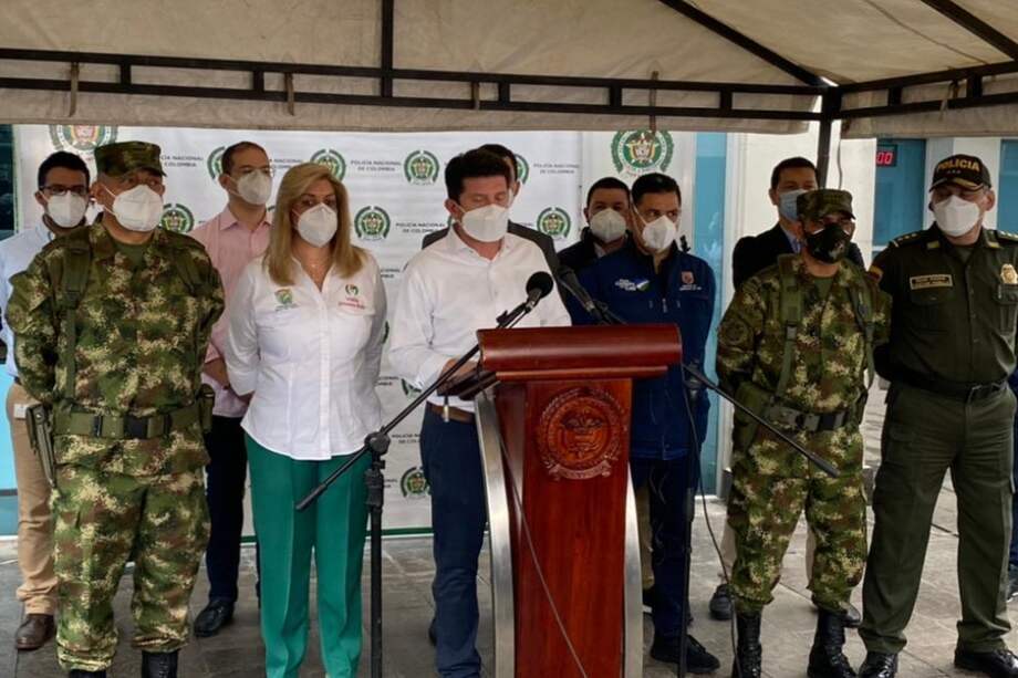 Diego Molano, ministro de Defensa, entrega los resultados del consejo de seguridad extraordinario en la ciudad.