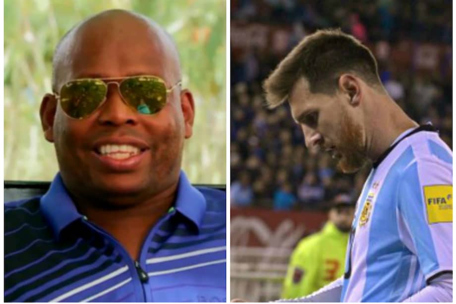 Faustino Asprilla, exjugador de la selección Colombia, y Lionel Messi, actual capitán de Argentina.
