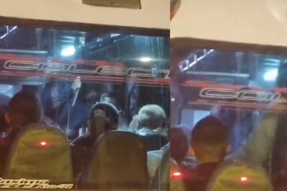 El delincuente amenazó a los pasajeros con un enorme cuchillo