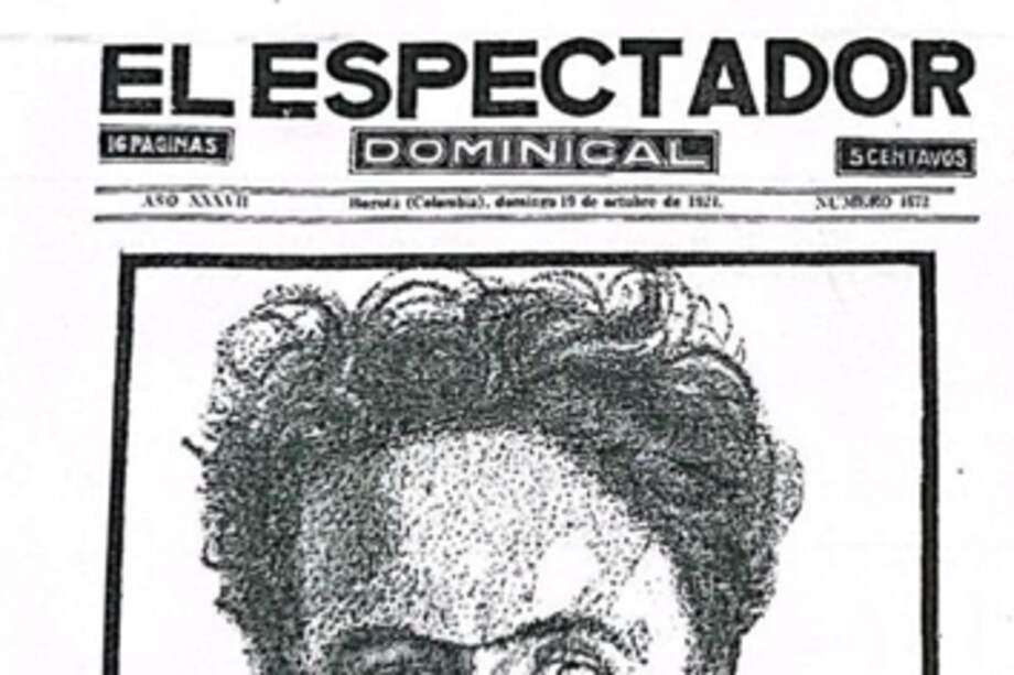 Edición dominical de El Espectador en homenaje a Luis Tejada, octubre 19 de 1924. Retrato de Ricardo Rendón.
