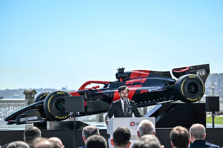 Presidente de la FIA, Mohammed ben Sulayem, durante su discurso en el palacio presidencial Dolmabahce de Estambul, este 24 de abril de 2026, en el anuncio del regreso del Gran Premio de Turquía al calendario de la Fórmula 1 en 2027.