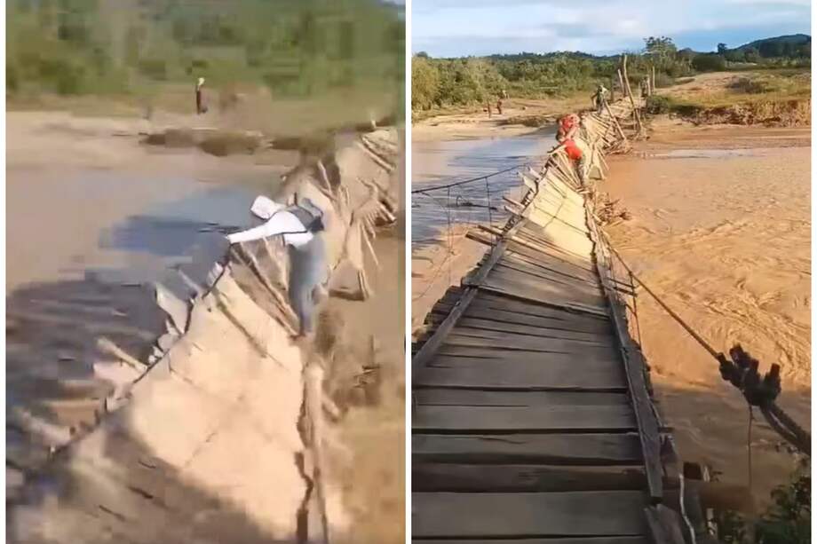 La comunidad organizó un convite este fin de semana para volver a levantar el puente.