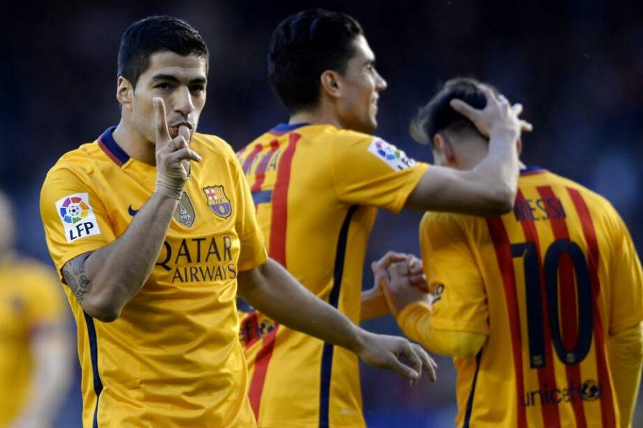 Luis Suárez marcó cuatro goles en la victoria del Barcelona. Foto: AFP