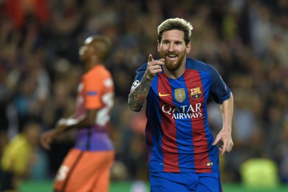Messi marcó triplete en la victoria del Barcelona. Foto: AFP