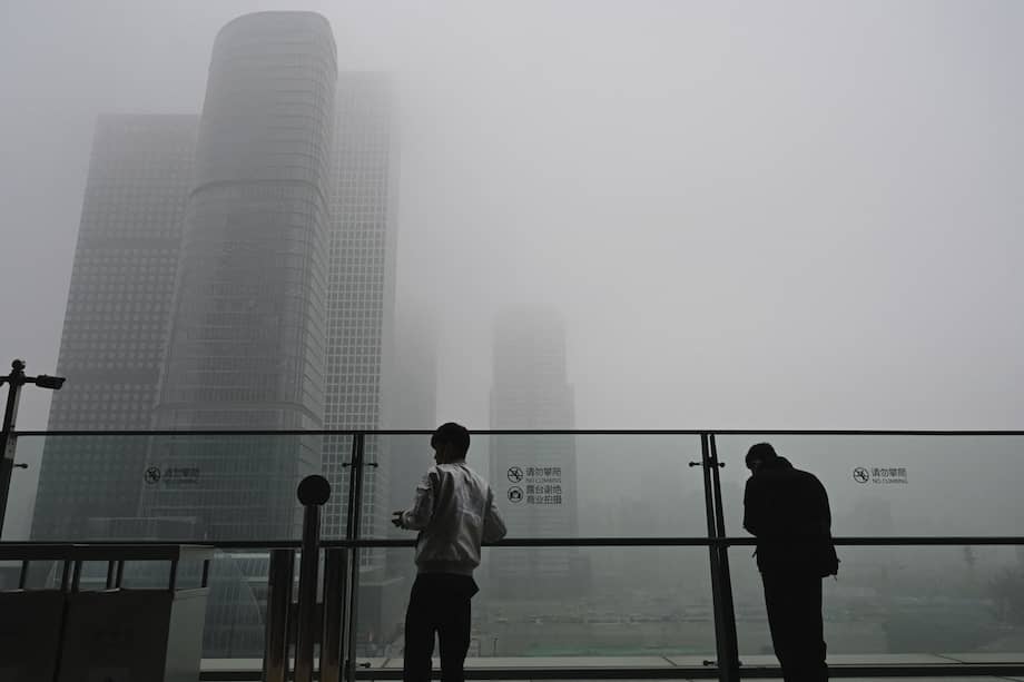 Imagen de cómo amaneció Pekín, ciudad china.