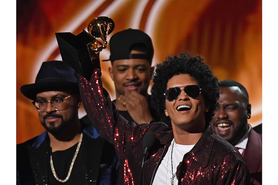 Bruno Mars en los Grammy 2018. / AFP