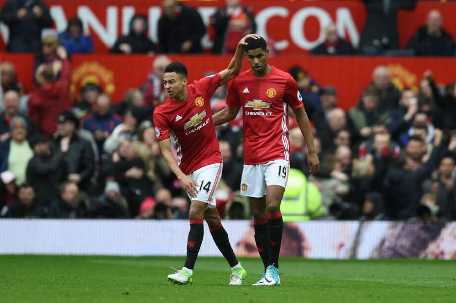 Marcus Rashford anotó el primer gol del Manchester United contra el Chelsea. / AFP