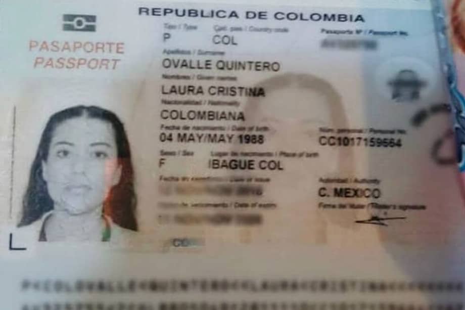 La familia de Laura Ovalle Quintero autorizó la publicación de la fotografía de su pasaporte para difundir su caso. / Archivo particular