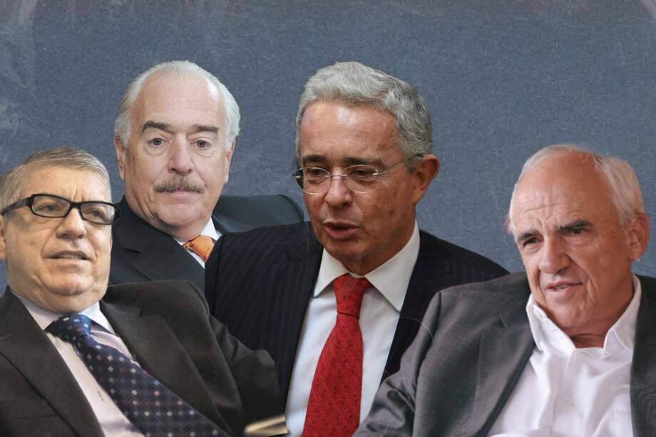 Los expresidentes César Gaviria, Andrés Pastrana, Álvaro Uribe y Ernesto Samper.