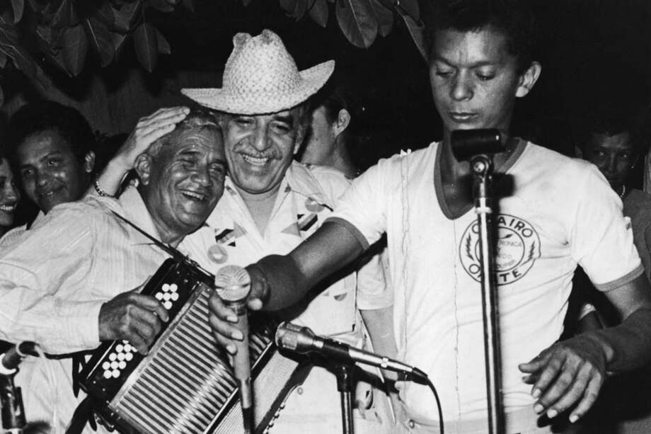García Márquez y Leandro Díaz en un Festival de la Leyenda Vallenata. / Archivo