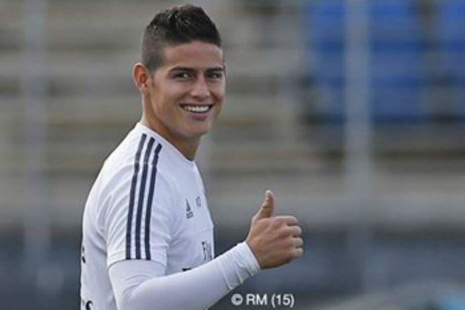James Rodríguez durante el entrenamiento del Real Madrid en Valdebebas. Foto: Real Madrid