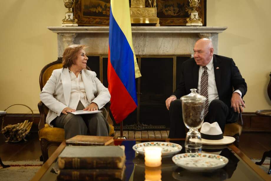 La canciller, Rosa Villavicencio, reunida con el Encargado de Negocios de Estados Unidos en Bogotá, John McNamara.