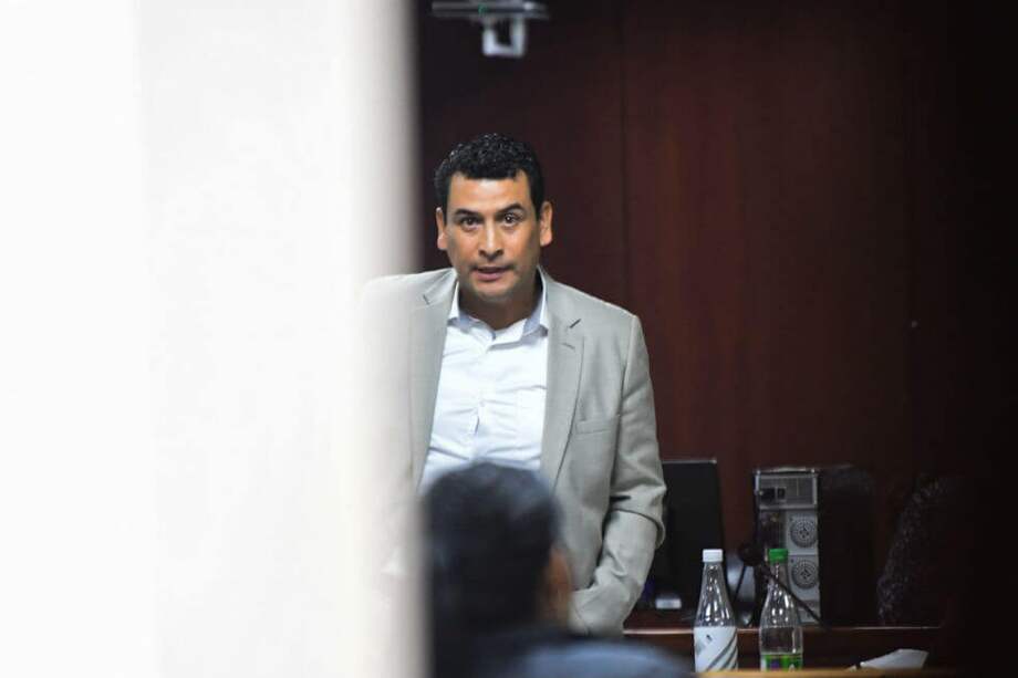 El coronel Pérez Amezquita durante la audiencia. Dimar Torres fue asesinado el 22 de abril de 2019 por la presunta acción de hombres del Ejército.
/ Jose Vargas Esguerra