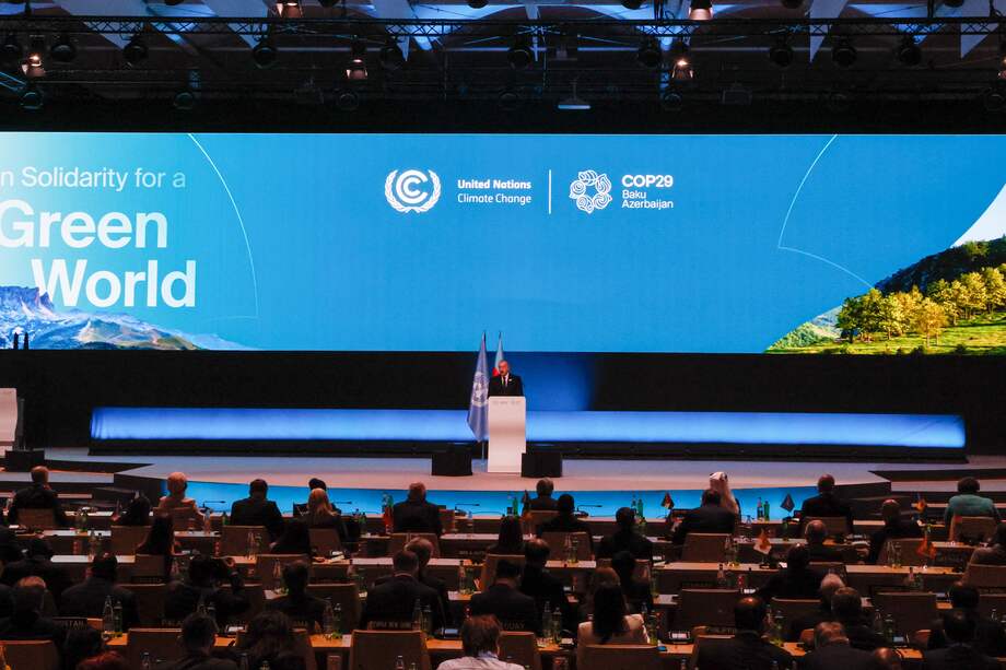 La cumbre de cambio climático (COP29), que se está adelantando en Bakú, Azerbaiyán, va desde el 11 al 22 de noviembre. (Azerbaiyán) EFE/EPA/IGOR KOVALENKO