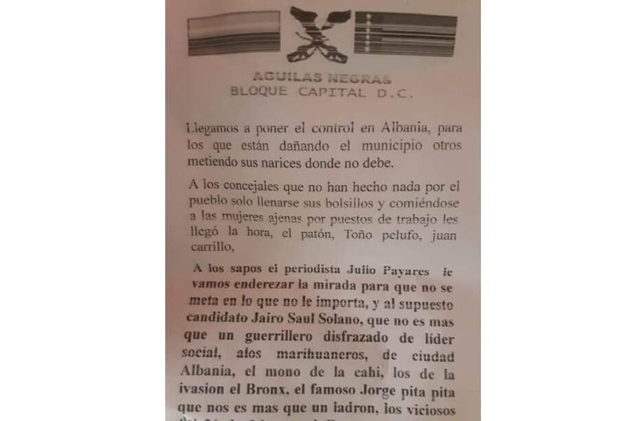 El líder social manifestó que en el barrio han detectado la presencia de vehículos con vidrios blindados a altas horas de la noche. / Cortesía