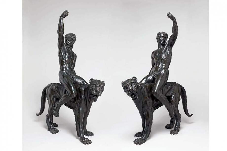 Dos estatuas de bronce de un metro de altura que muestran a dos hombres sobre unas panteras podrían ser obra del italiano Miguel Ángel, según informó hoy un equipo de investigadores de la Universidad inglesa de Cambridge. / Efe