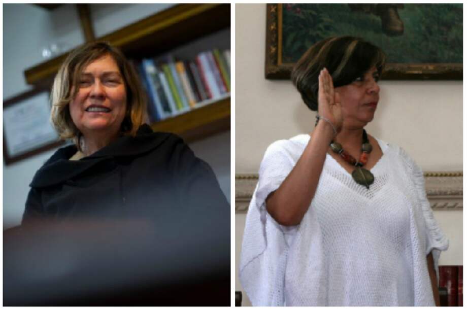 María Eugenia Martínez, exdirectora del Instituto Distrital de Patrimonio Cultural y Martha Lucía Sánchez, exsecretaria de la Mujer. /Fotos: Andrés Torres – El Espectador – Alcaldía de Bogotá.