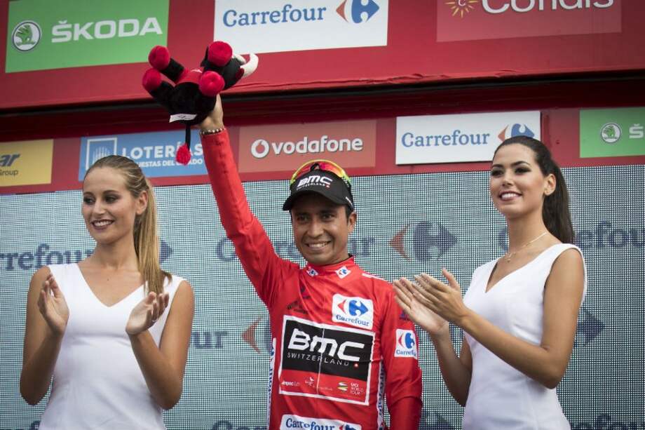 Darwin Atapuma finalizó en la segunda posición en la etapa 4 de la Vuelta y es nuevo líder de la clasificación general. Foto: AFP