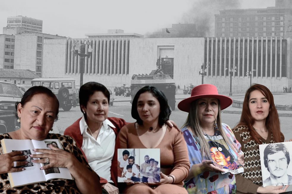 Fabiola Hernández, Amelia Mantilla, Alexandra Sandoval, Pilar Navarrete y Alejandra Rodríguez están unidas por los graves hechos ocurridos el 6 y 7 de noviembre de 1985, durante la toma y retoma del Palacio de Justicia.