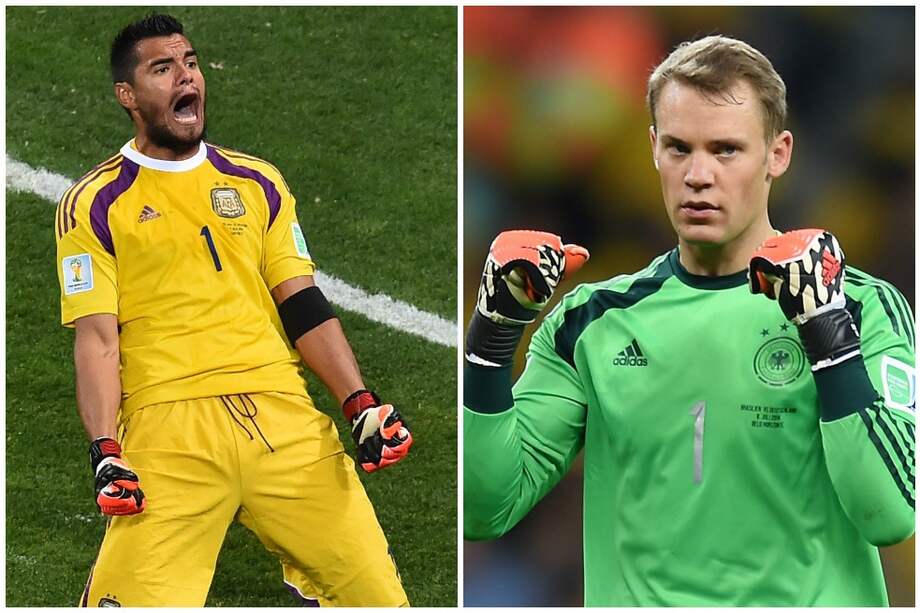 Sergio Romero, arquero de Argentina, le dio el paso a la final a su selección. / Fotos: AFP Manuel Neuer, portero del Bayern Múnich, es uno de los pilares del equipo teutón. Jorge Campos.