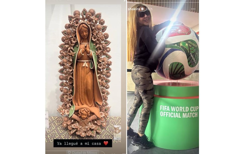 Las dos imágenes que Shakira publicó a su llegada a México este sábado 6 de
junio