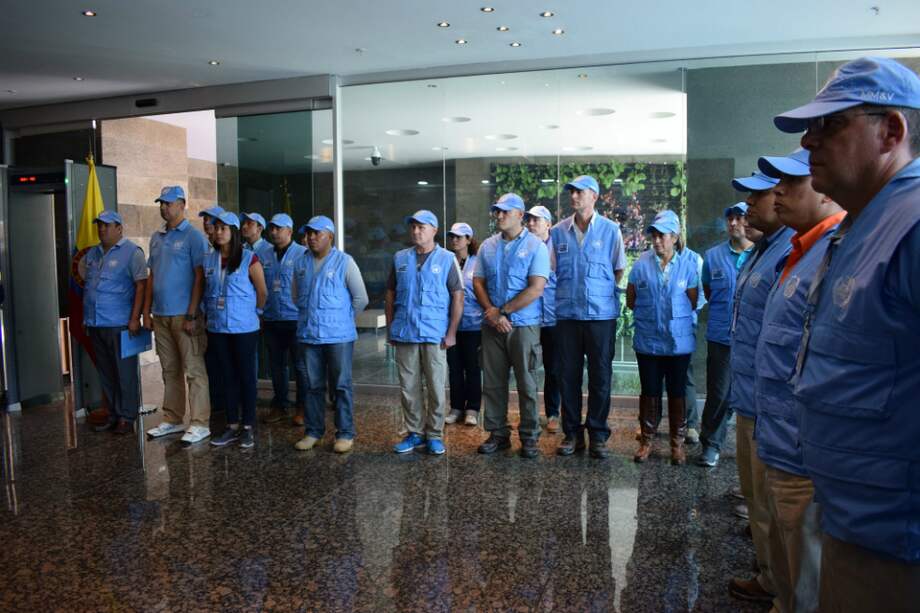 Observadores internacionales que hicieron parte de la primera misión de la ONU en Colombia.Misión de la ONU en Colombia