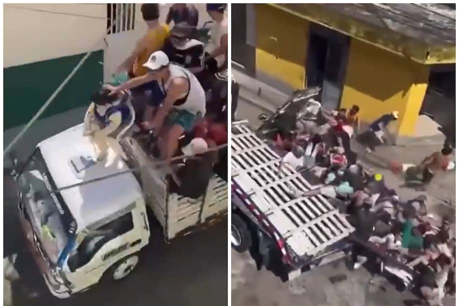 Varias personas resultaron heridas luego de que un camión, que llevaba un año viejo se volcó.