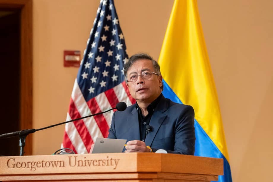 El presidente Gustavo Petro estuvo en la Universidad de Georgetown para una conferencia magistral.