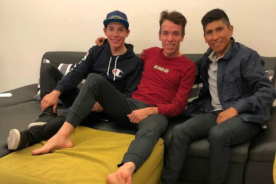 Miguel Ángel López (izq.), Rigoberto Urán (cen) y Nairo Quintana. / UranRigoberto