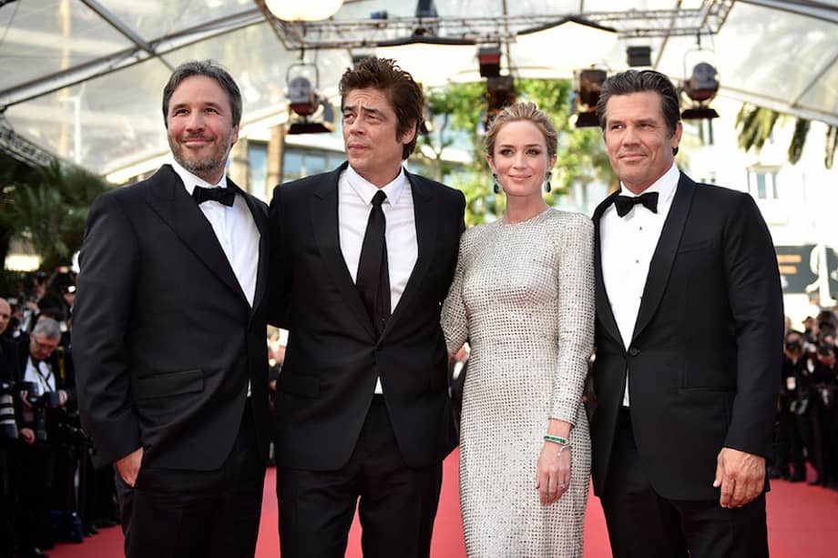 El director Denis Villeneuve, el actor Benicio Del Toro, la actriz Emily Blunt y el actor Josh Brolin. / AFP