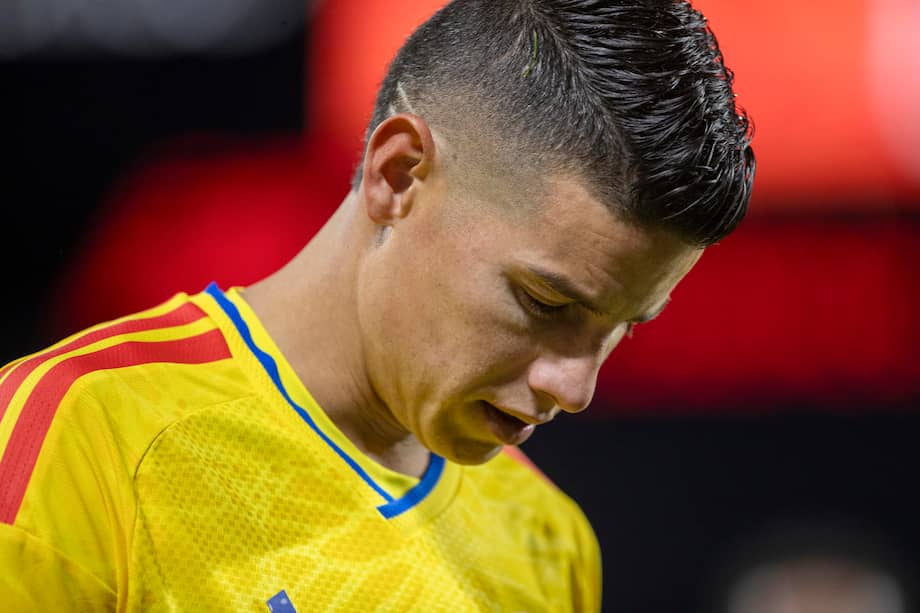 James Rodríguez en un partido amistoso entre las selecciones de Colombia y Australia en el estadio Citi Field de Nueva York, Estados Unidos.