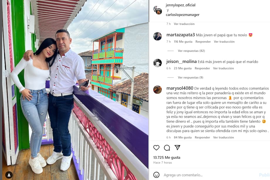 Estos fueron algunos de los mensajes que recibió Jenny López, novia de Jhonny Rivera, en la foto que compartió con su papá.