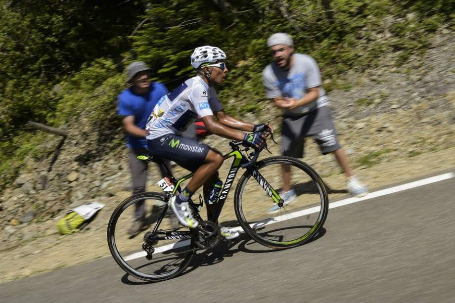 Nairo Quintana durante la décima etapa del Tour de Francia. Foto: AFP