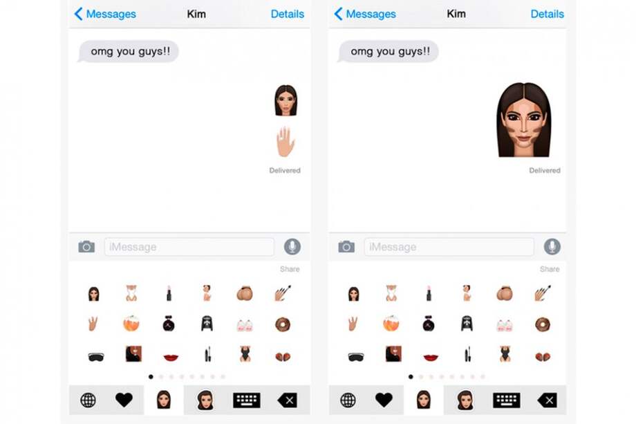 Los Kimoji de Kim Kardashian. / itunes.apple.com/us/app/kimoji