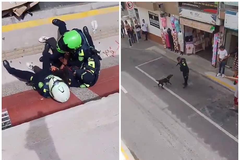 El hecho se registró en medio de la captura de un habitante de calle, que estaba amenazando a transeúntes con un machete.