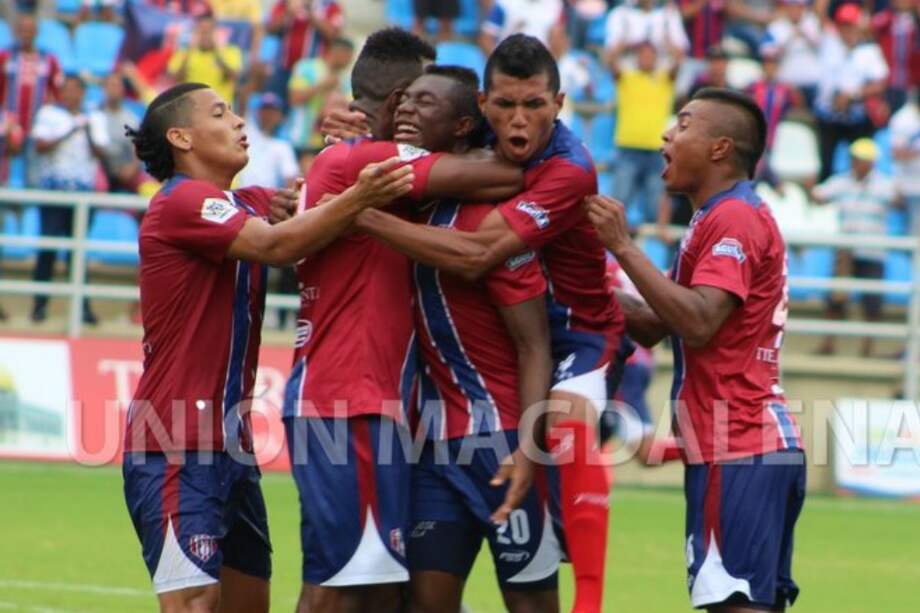 Los jugadores del Unión celebran la victoria sobre Valledupar F.C.. / Unión Magdalena S.A.