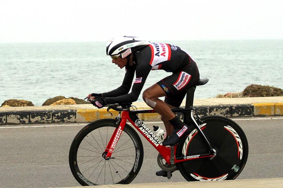 El ciclista antioqueño Argiro Ospina.